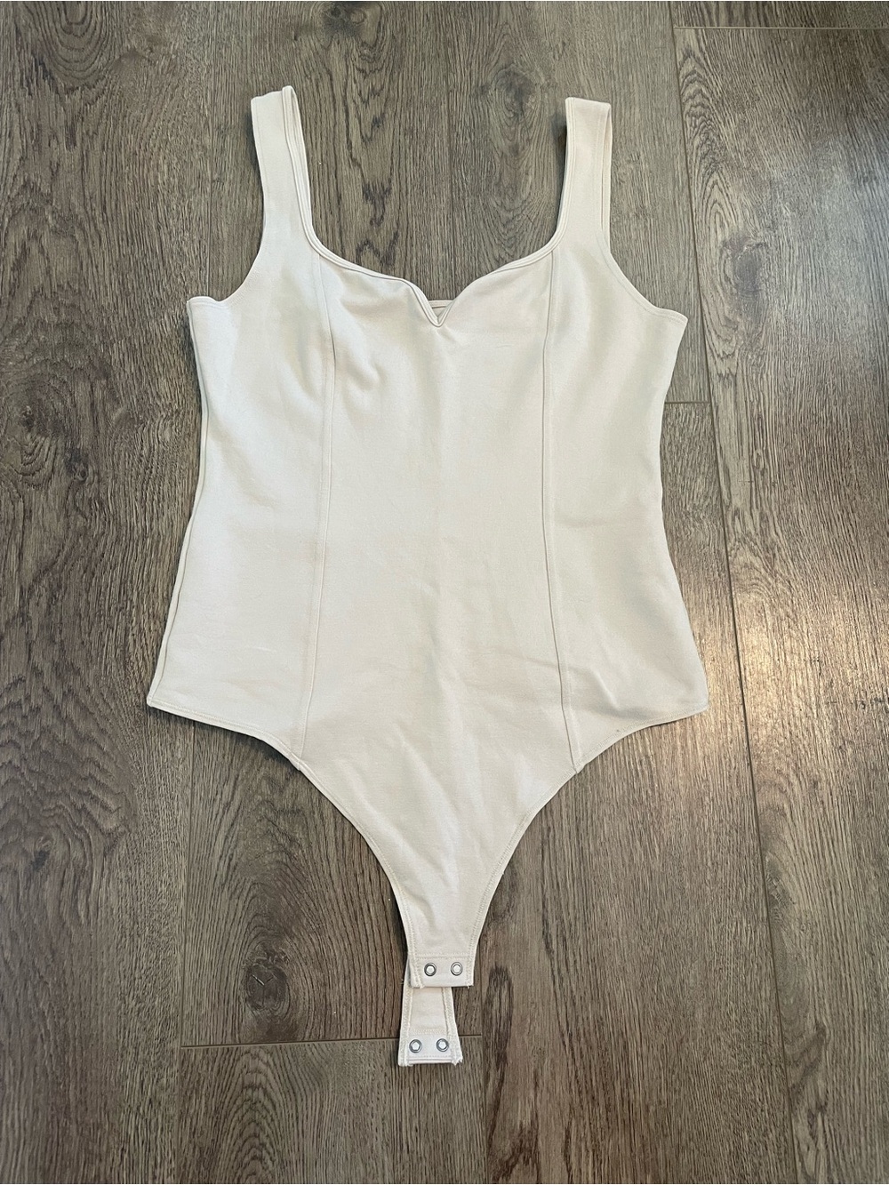 Abercrombie & Fitch Women's Solid Beige One Piece Bodysuit Strap, Size M